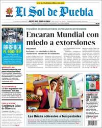 Portada de El Sol de Puebla (M&eacute;xico)