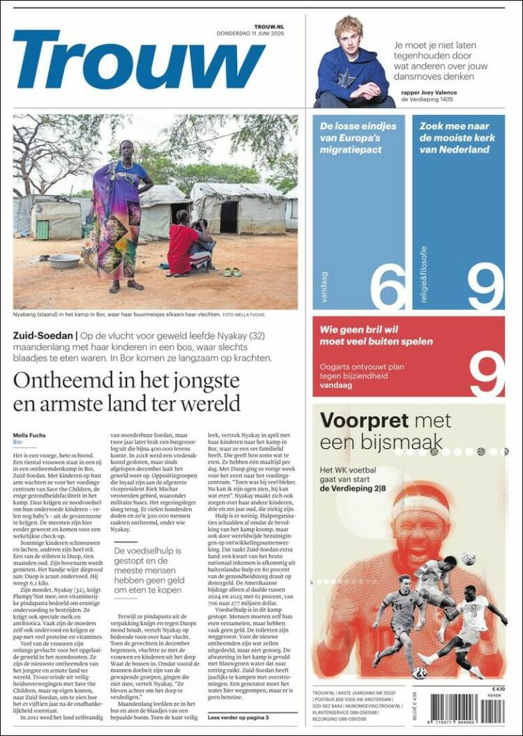 Portada de Trouw (Pa&iacute;ses Bajos)