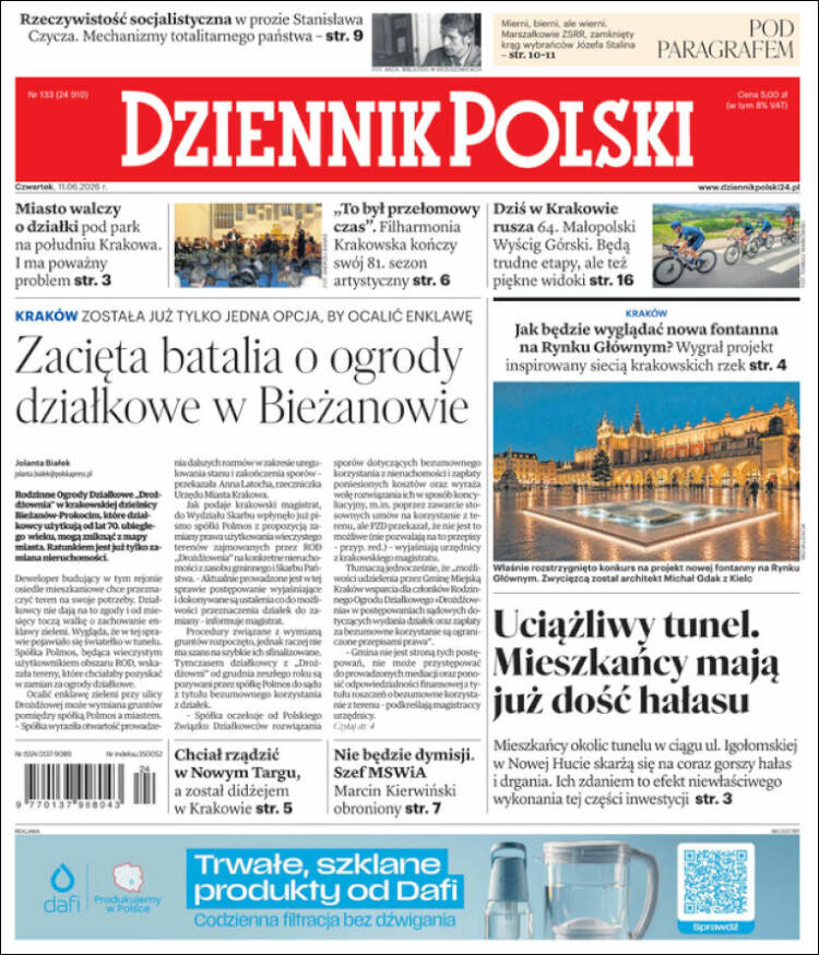 Portada de Dziennik (Polonia)