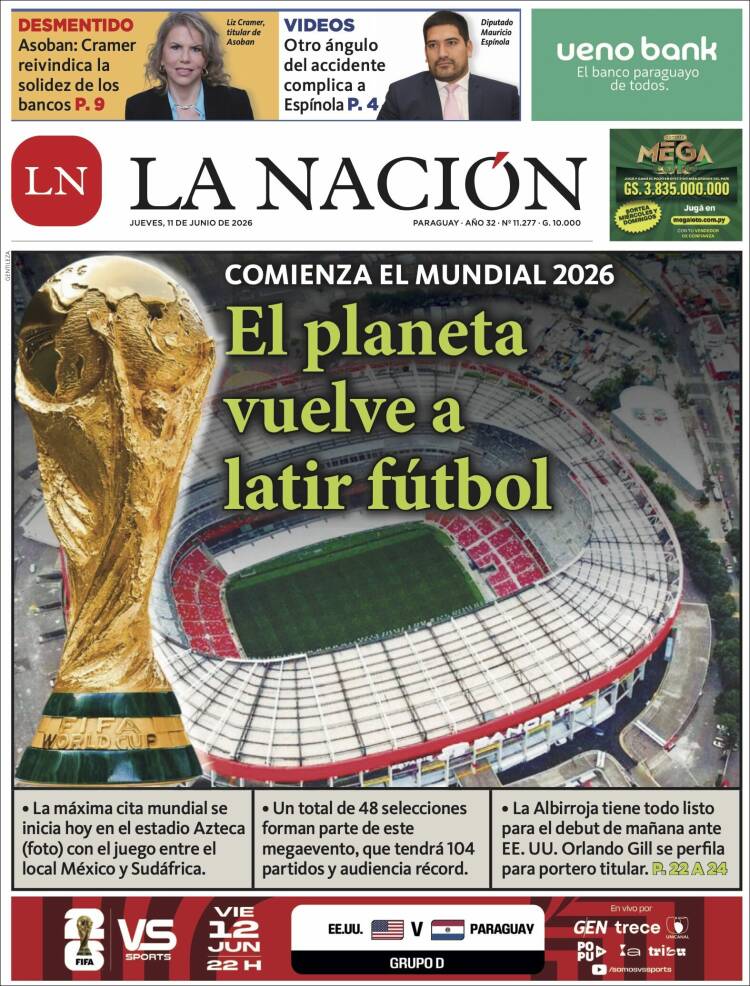 Portada de La Nación (Paraguay)