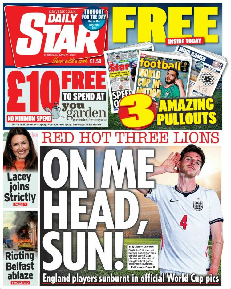 Portada de Daily Star (Reino Unido)