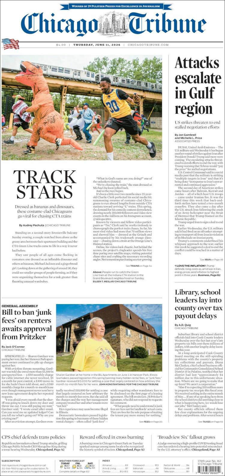 Portada de Chicago Tribune (USA)