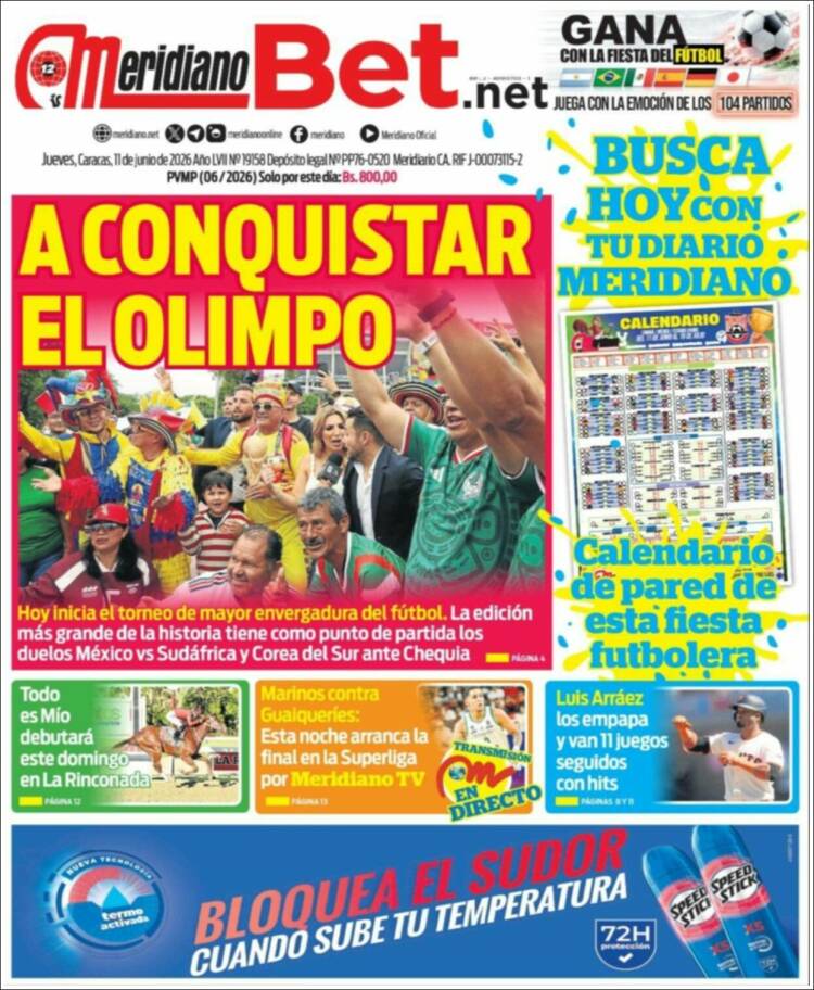 Portada de Meridiano (Venezuela)