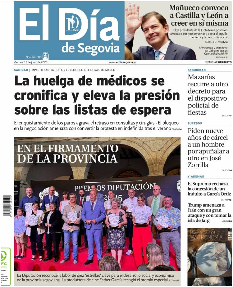 Portada de El Día de Segovia (Espa&ntilde;a)