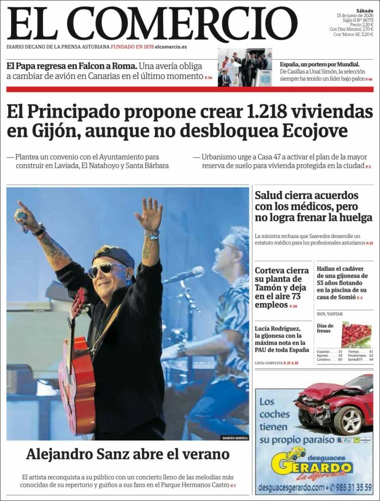 Portada de El Comercio - Gijón (Spain)