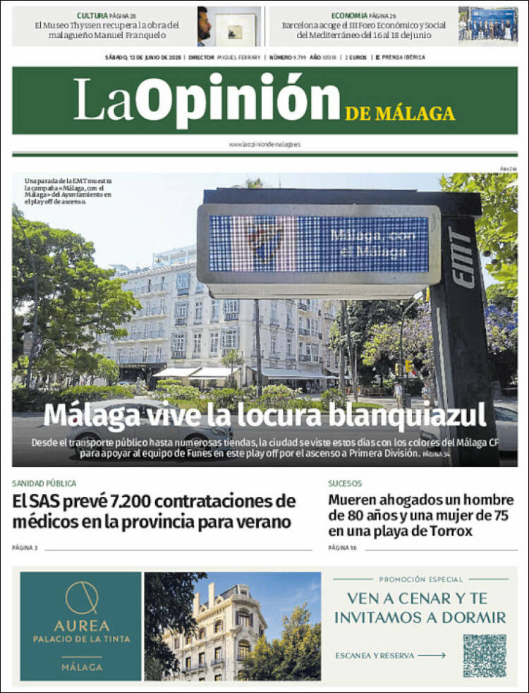 Portada de La Opinión de Málaga (Spain)