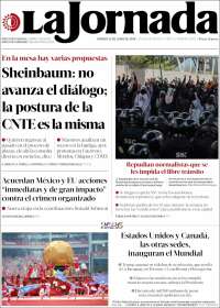 Portada de La Jornada (Mexico)