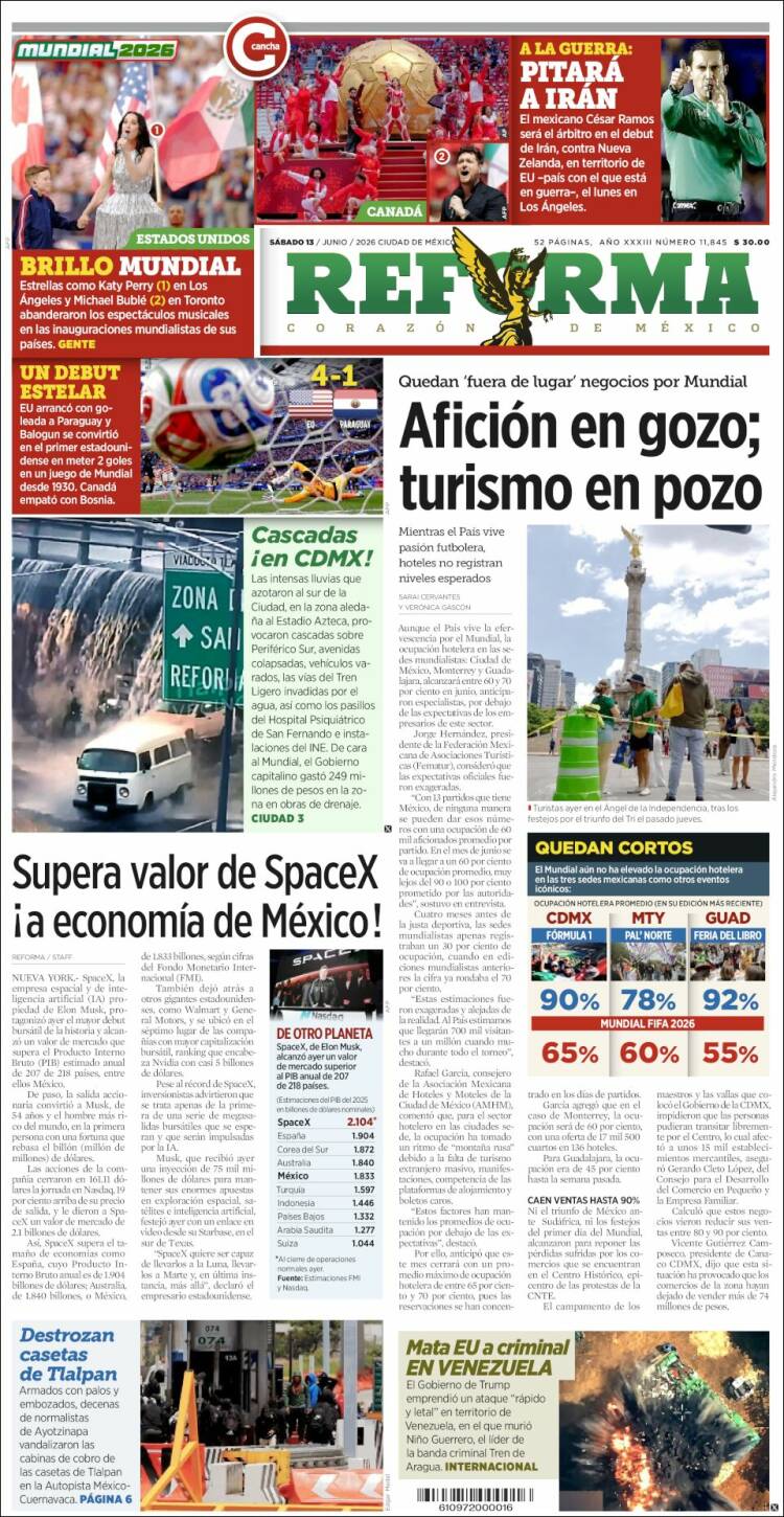 Portada de Reforma (Mexico)