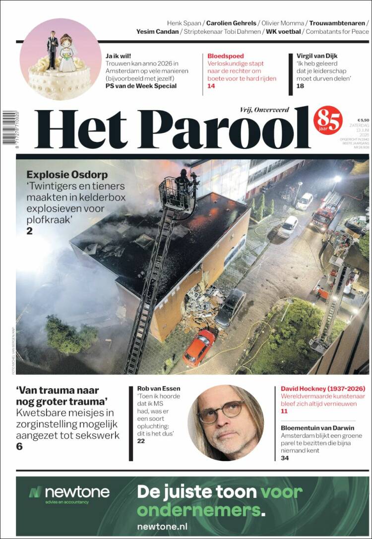 Portada de Het Parool (Pa&iacute;ses Bajos)
