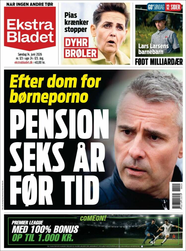 Portada de Ekstra Bladet (Dinamarca)