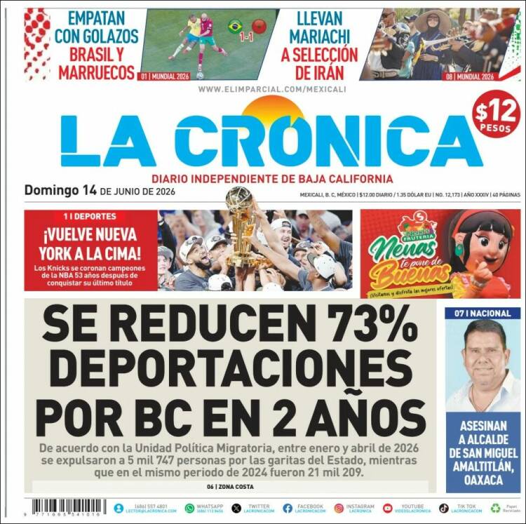 Portada de La Crónica de Baja California (Mexico)