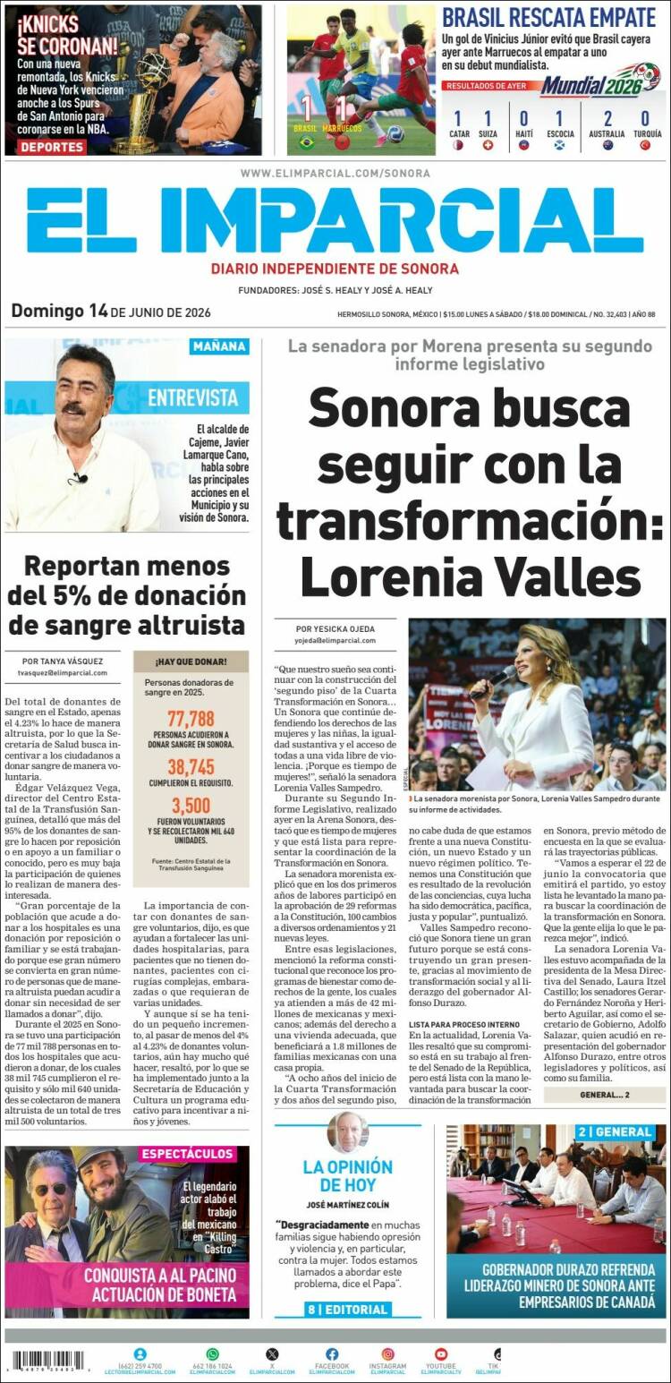 Portada de El Imparcial (Mexico)