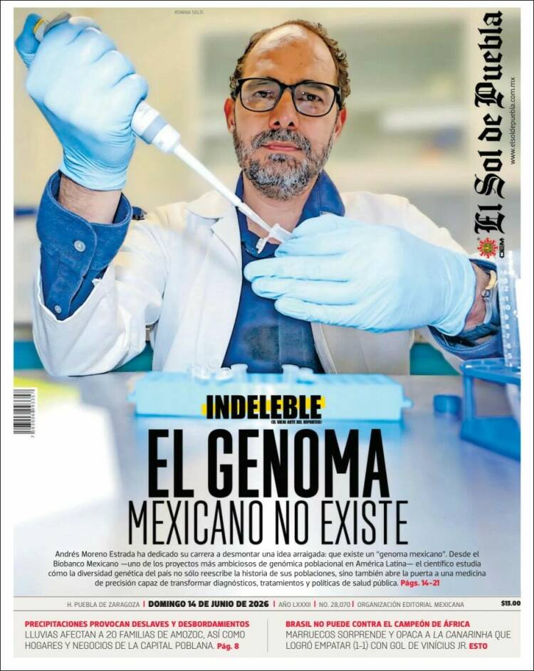 Portada de El Sol de Puebla (Mexico)