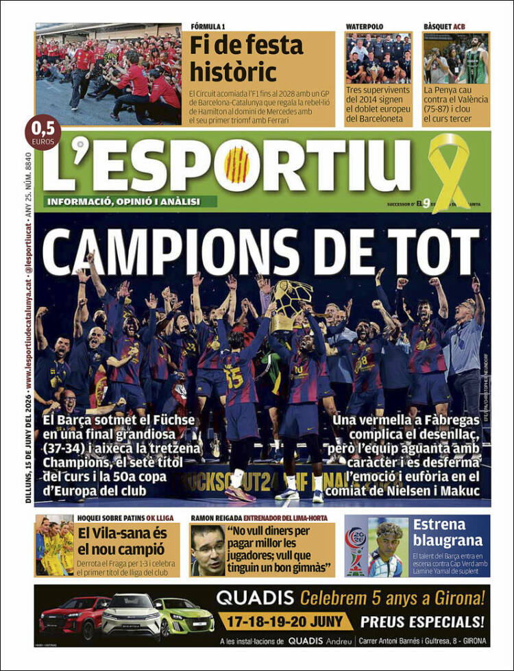 Portada de L'Esportiu (Spain)