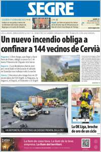 Portada de Segre  (Spain)
