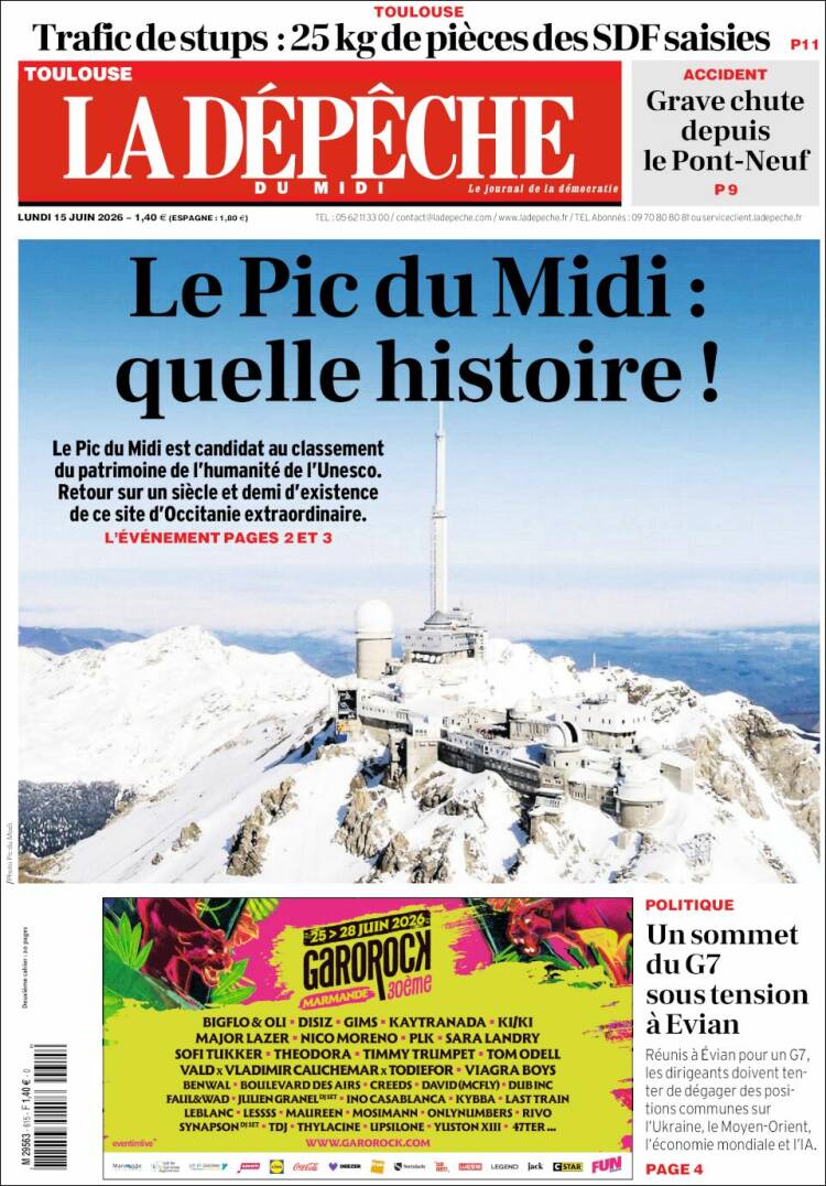 Portada de La Dépêche du Midi (France)