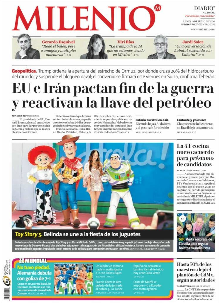 Portada de Milenio (Mexique)