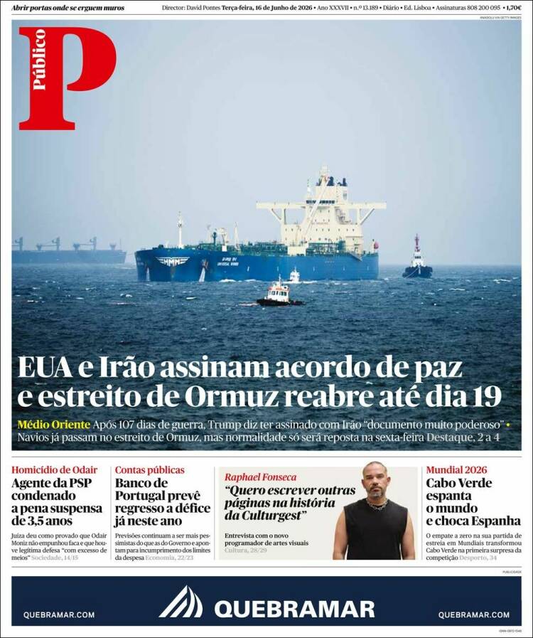 Portada de Público (Portugal)