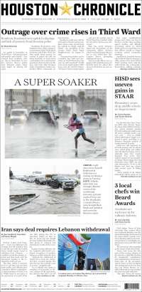 Portada de Houston Chronicle (USA)