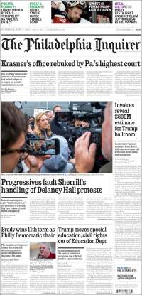 Portada de Philadelphia Inquirer (USA)
