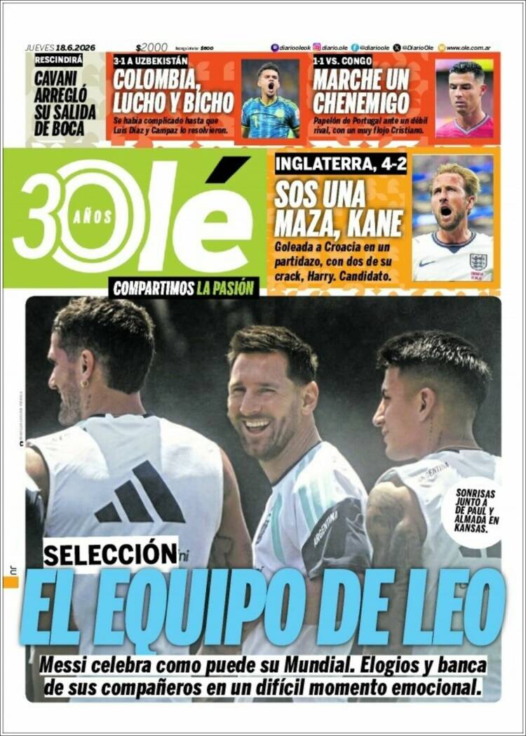 Portada de Olé (Argentina)
