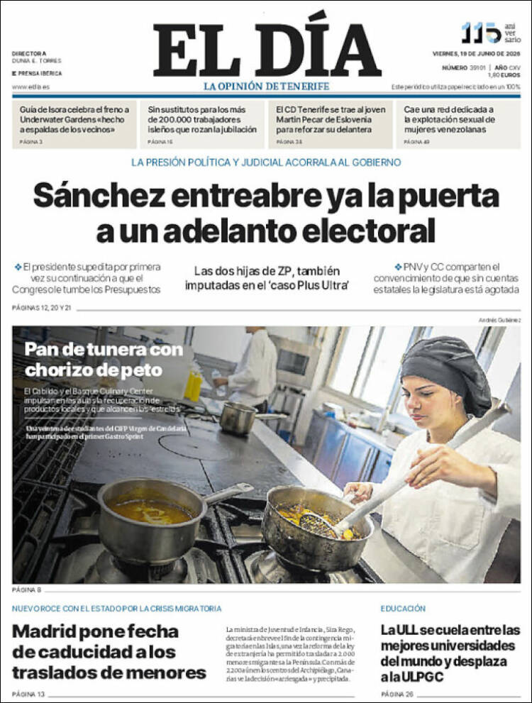 Portada de El Día (Espa&ntilde;a)