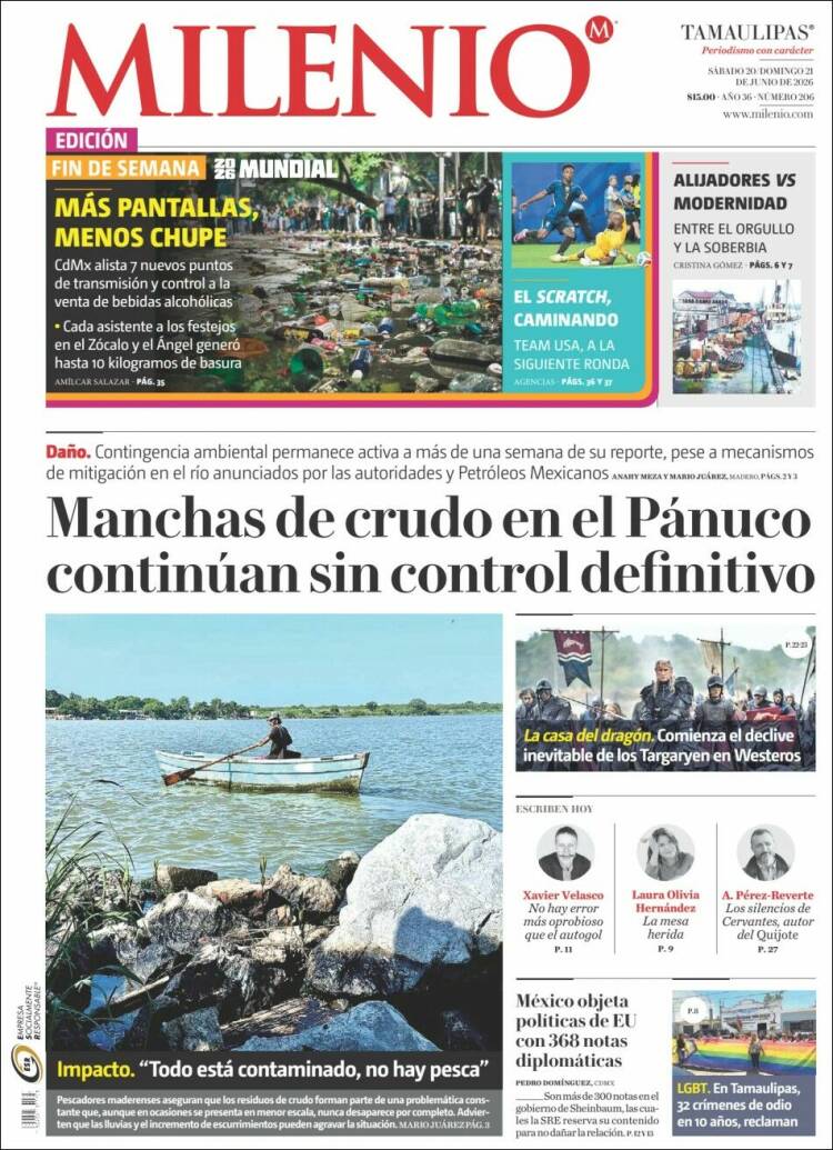 Portada de Milenio - Tamaulipas (Mexico)