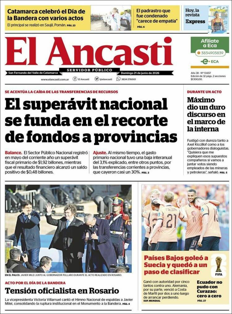 Portada de El Ancasti (Argentina)