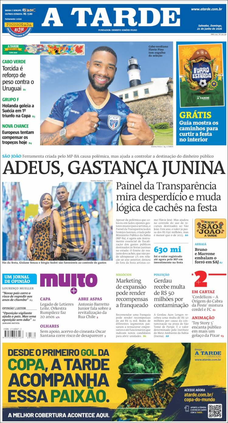 Portada de Diário A Tarde (Brasil)