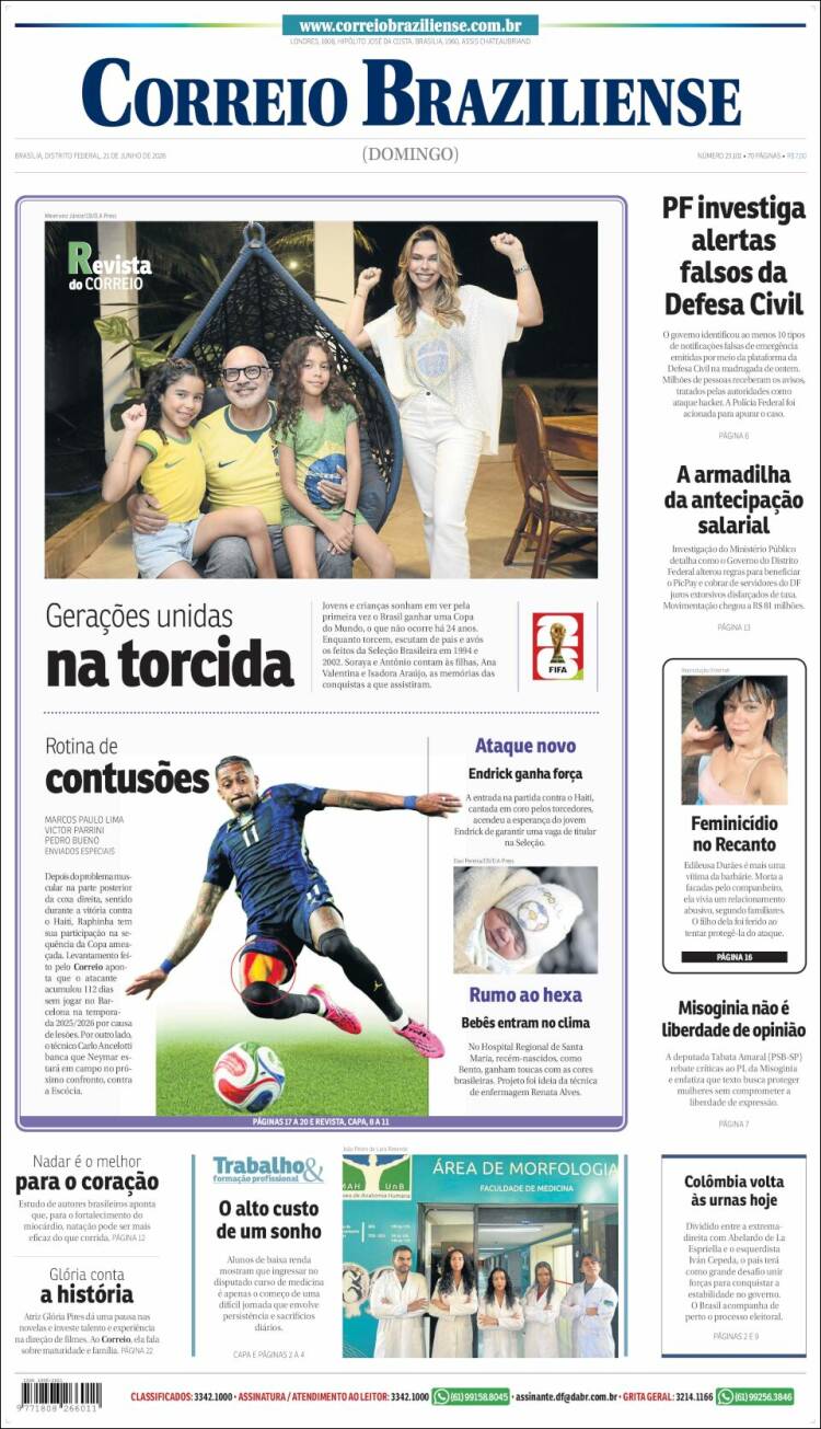 Portada de Correio Braziliense (Brasil)