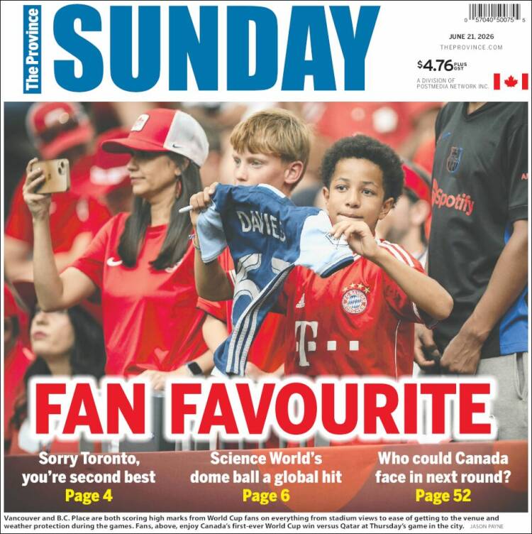 Portada de The Province (Canad&aacute;)