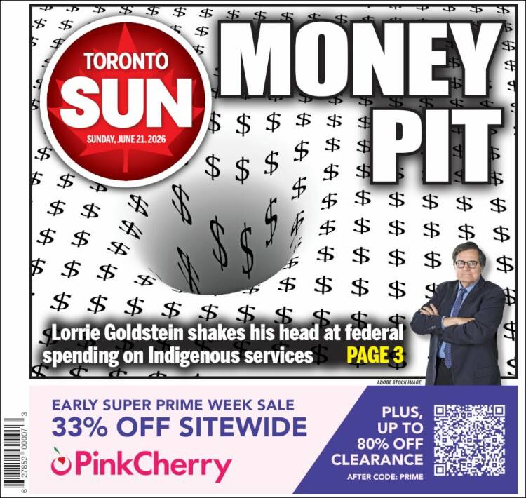 Portada de The Toronto Sun (Canad&aacute;)