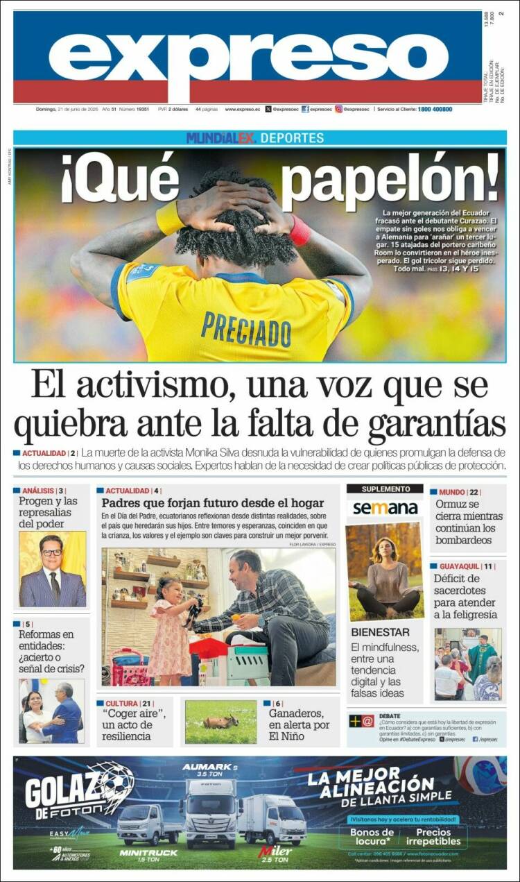 Portada de Expreso (Ecuador)