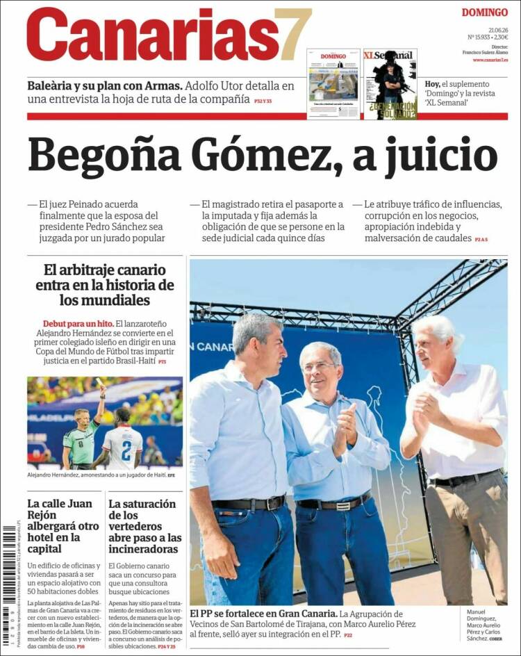Portada de Canarias 7 (Espa&ntilde;a)