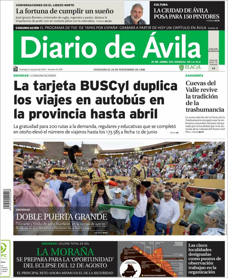 Portada de Diario de Ávila (Espa&ntilde;a)