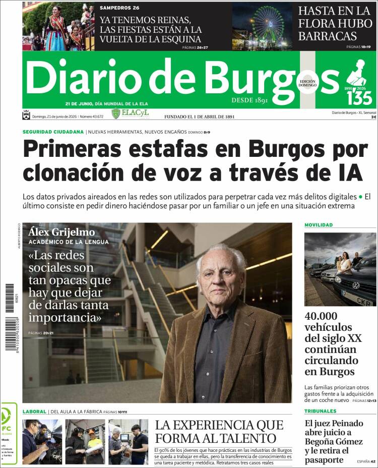 Portada de Diario de Burgos (Espa&ntilde;a)