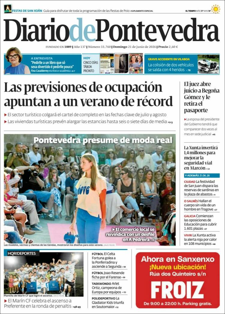 Portada de Diario de Pontevedra (Espa&ntilde;a)
