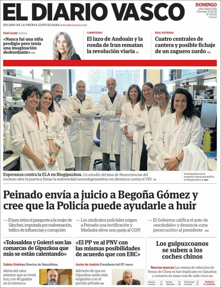 Portada de Diario Vasco (Espa&ntilde;a)