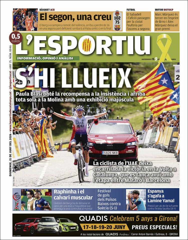 Portada de L'Esportiu (Espa&ntilde;a)