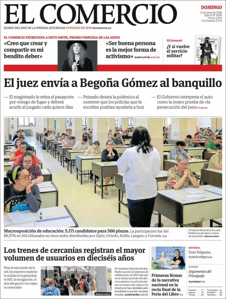 Portada de El Comercio - Gijón (Espa&ntilde;a)