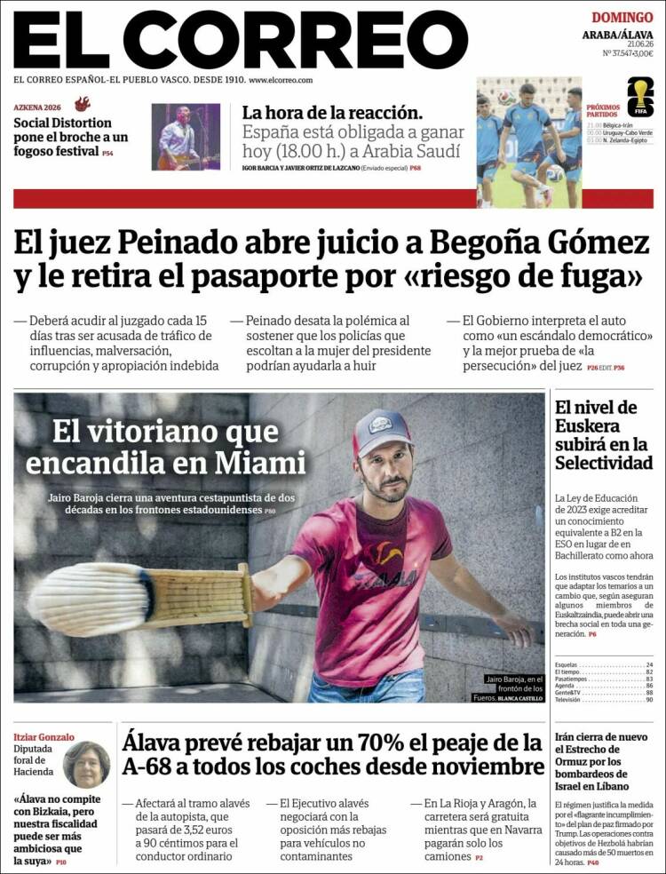 Portada de El Correo - Álava (Espa&ntilde;a)