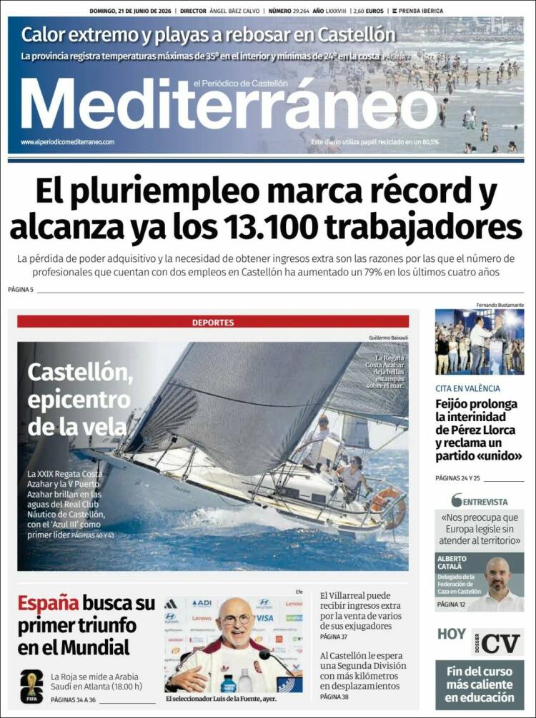 Portada de El Periódico Mediterraneo (Espa&ntilde;a)