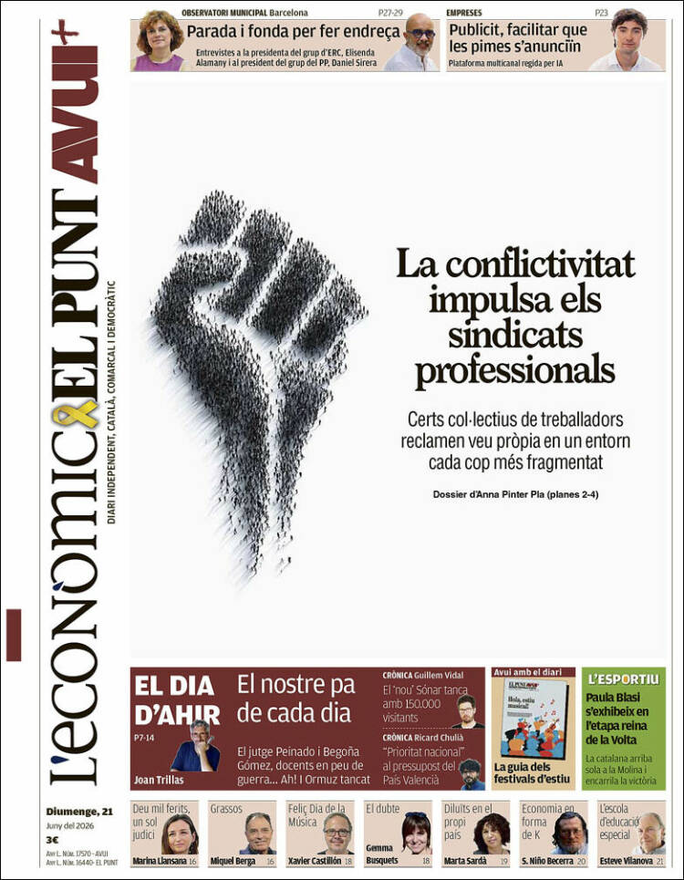 Portada de El Punt Avui (Espa&ntilde;a)