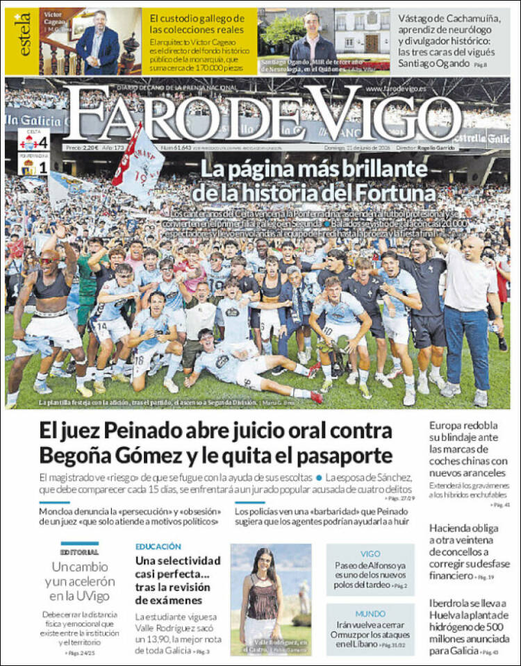 Portada de Faro de Vigo (Espa&ntilde;a)