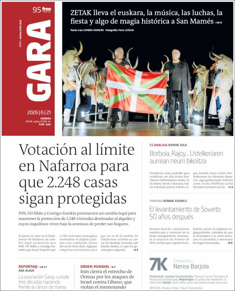 Portada de Gara (Espa&ntilde;a)