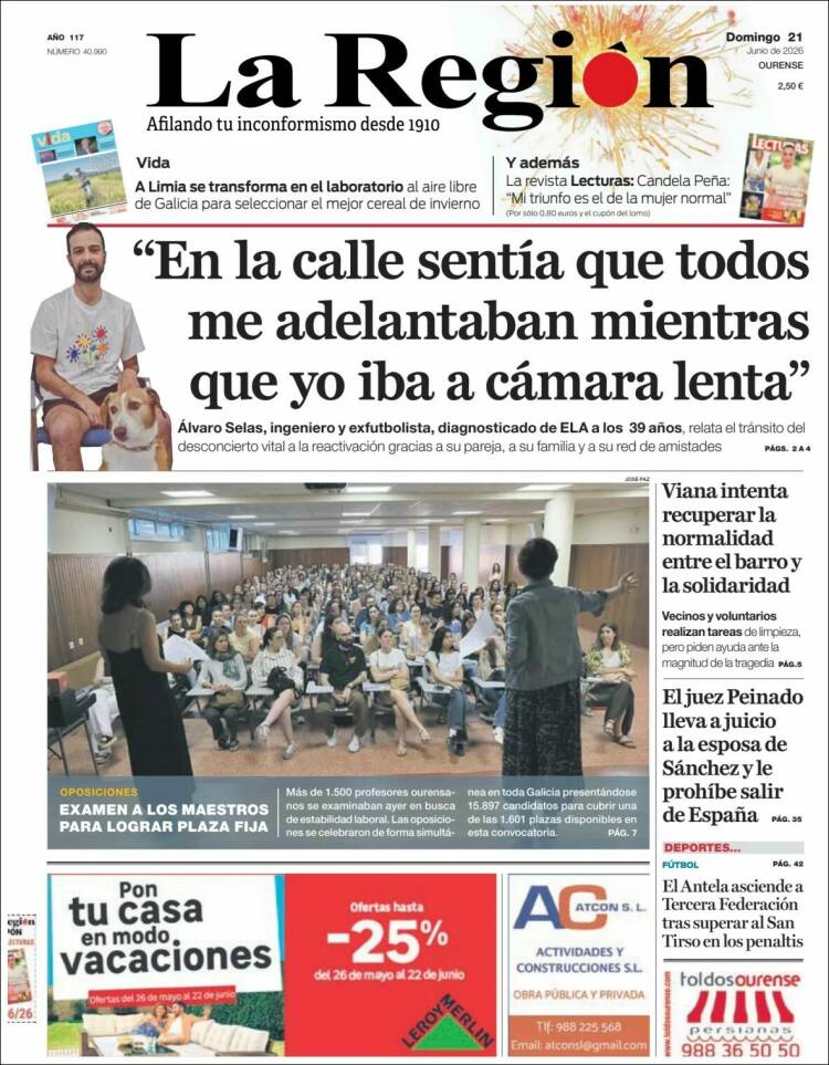 Portada de La Región de Ourense (Espa&ntilde;a)