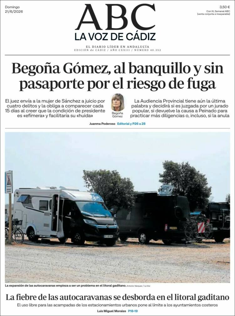 Portada de La Voz de Cádiz (Espa&ntilde;a)