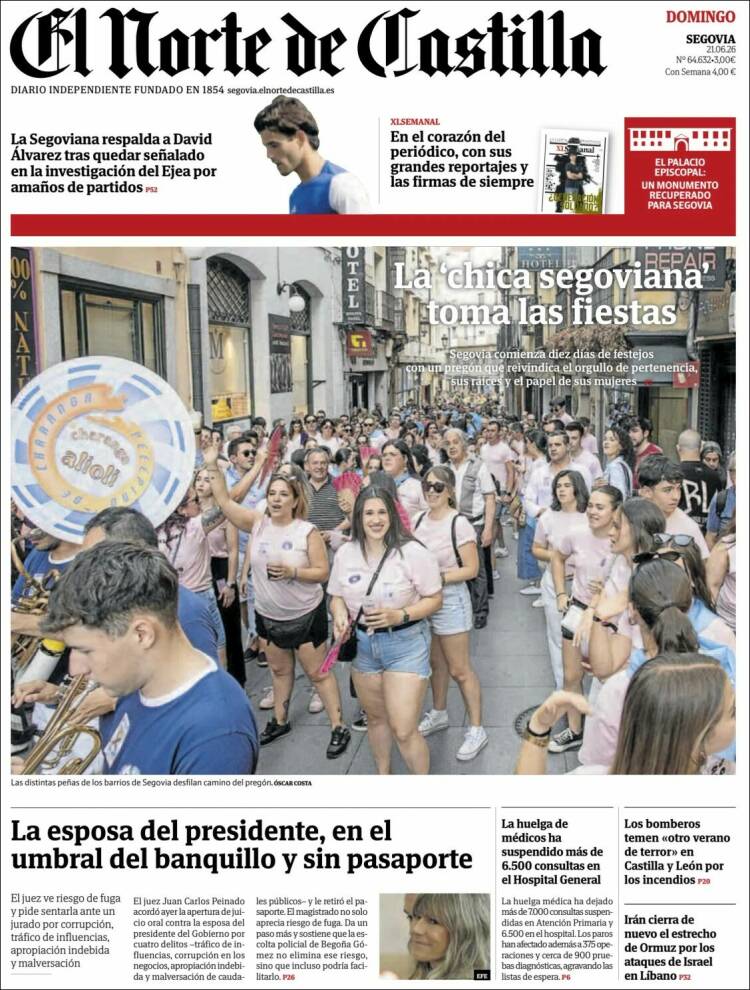Portada de Norte de Castilla - Segovia (Espa&ntilde;a)