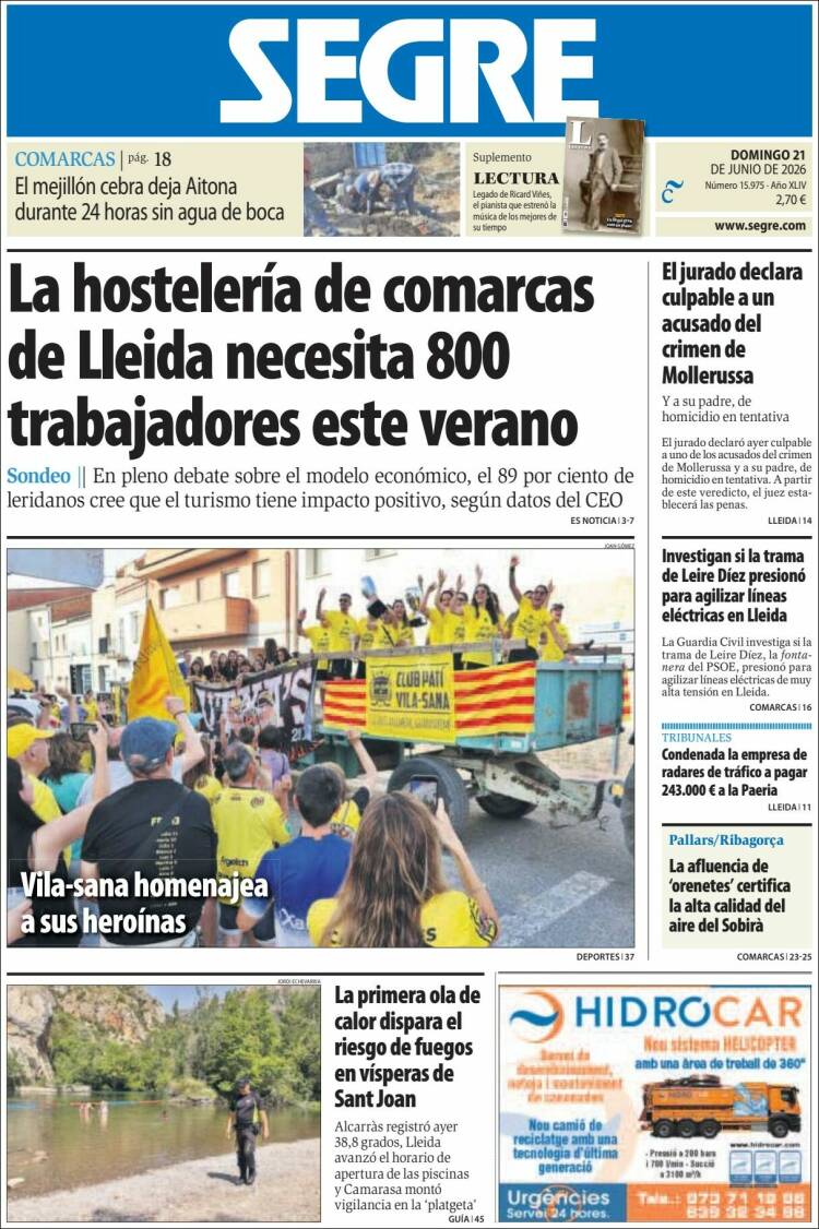 Portada de Segre  (Espa&ntilde;a)