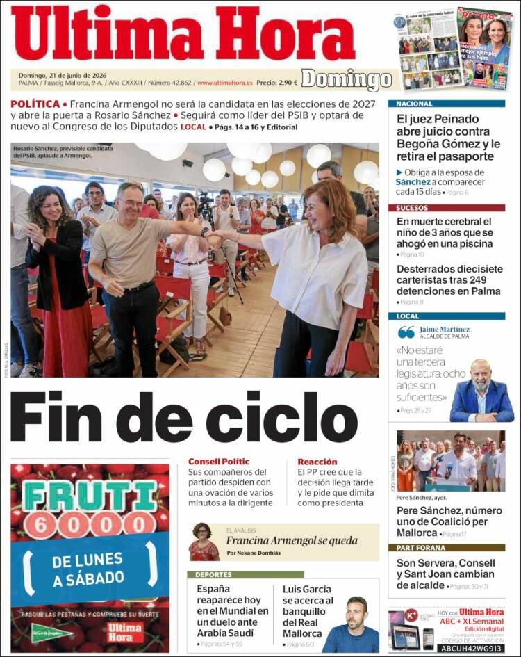 Portada de Última Hora (Espa&ntilde;a)